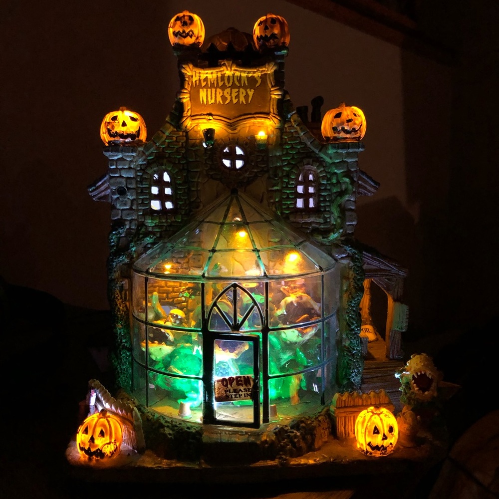 RARE! Lemax Spooky Town Hemlocks Nursery